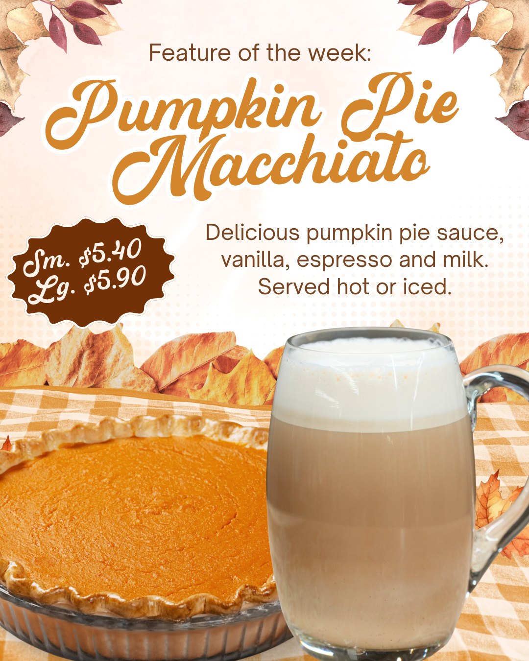 coffee near me, fall drinks, pumpkin spice, pumpkin, ebels coffee, the bridge, falmouth coffee, reed city coffee